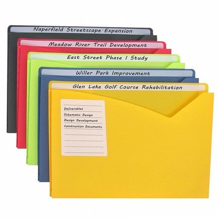 C-LINE PRODUCTS C-Line Products CLI63160-2 Assorted Write On Poly File Jackets - 10 Per Box - Pack of 2 CLI63160-2